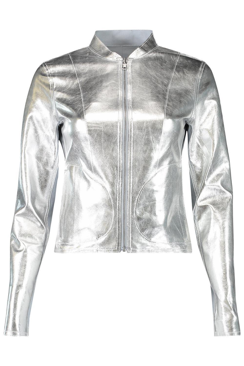 Chapin Bomber Jacket - Baby Blue Silver-BLUE-XS-CLOTHINGCOATLEATHER-LAMARQUE