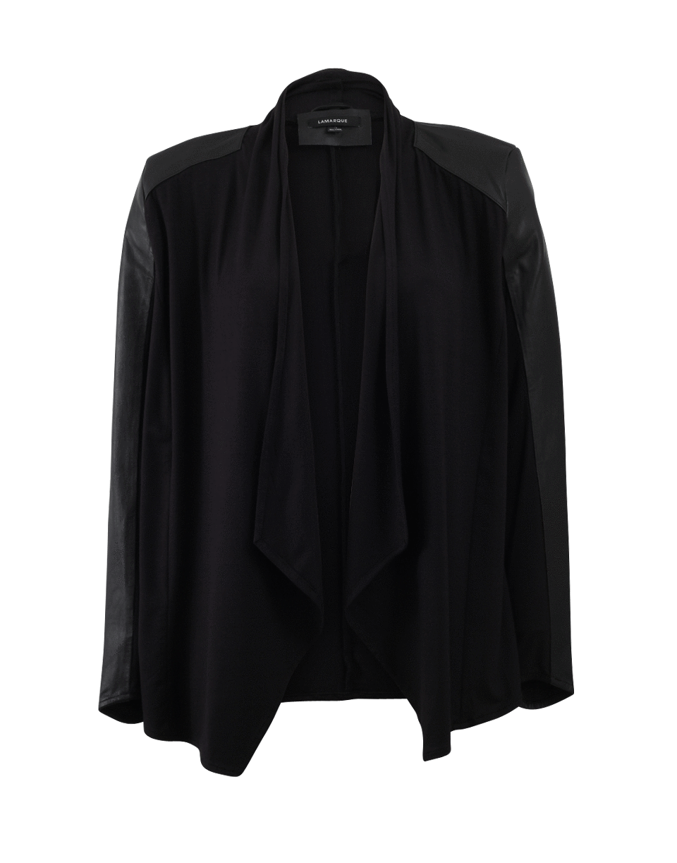 LAMARQUE-Leather And Knit Cardigan-