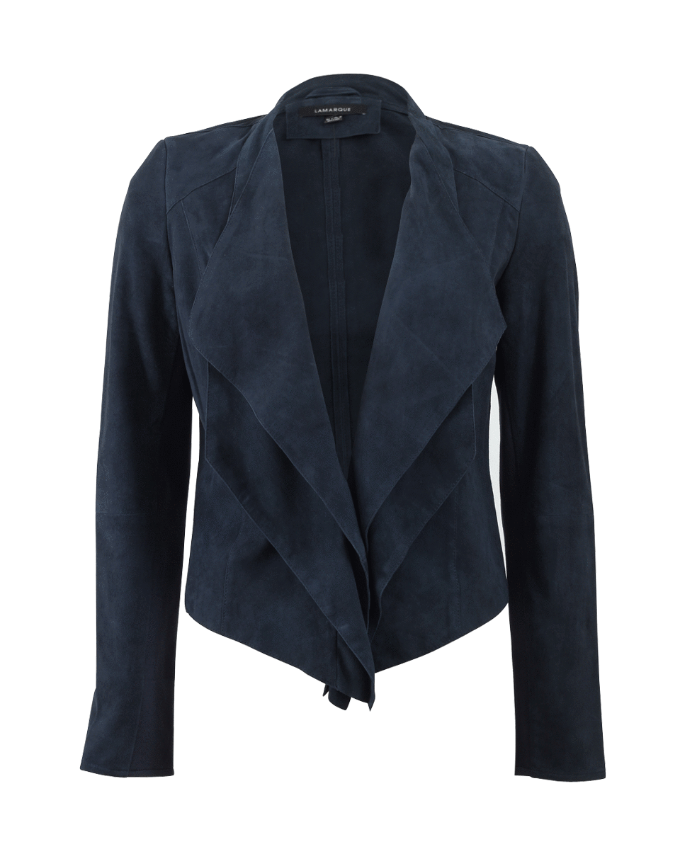 LAMARQUE-Suede And Knit Cascade Blazer-
