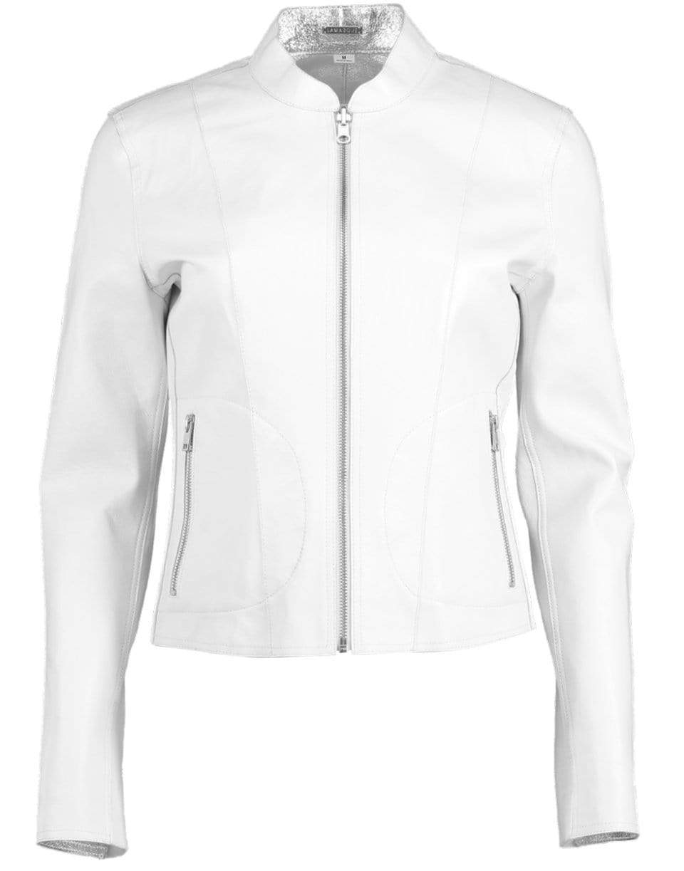 LAMARQUE-White and Silver Reversible Chapin Jacket-