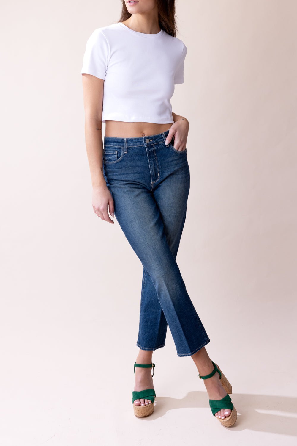 LAMARQUE-Inga Crop Tee - White-
