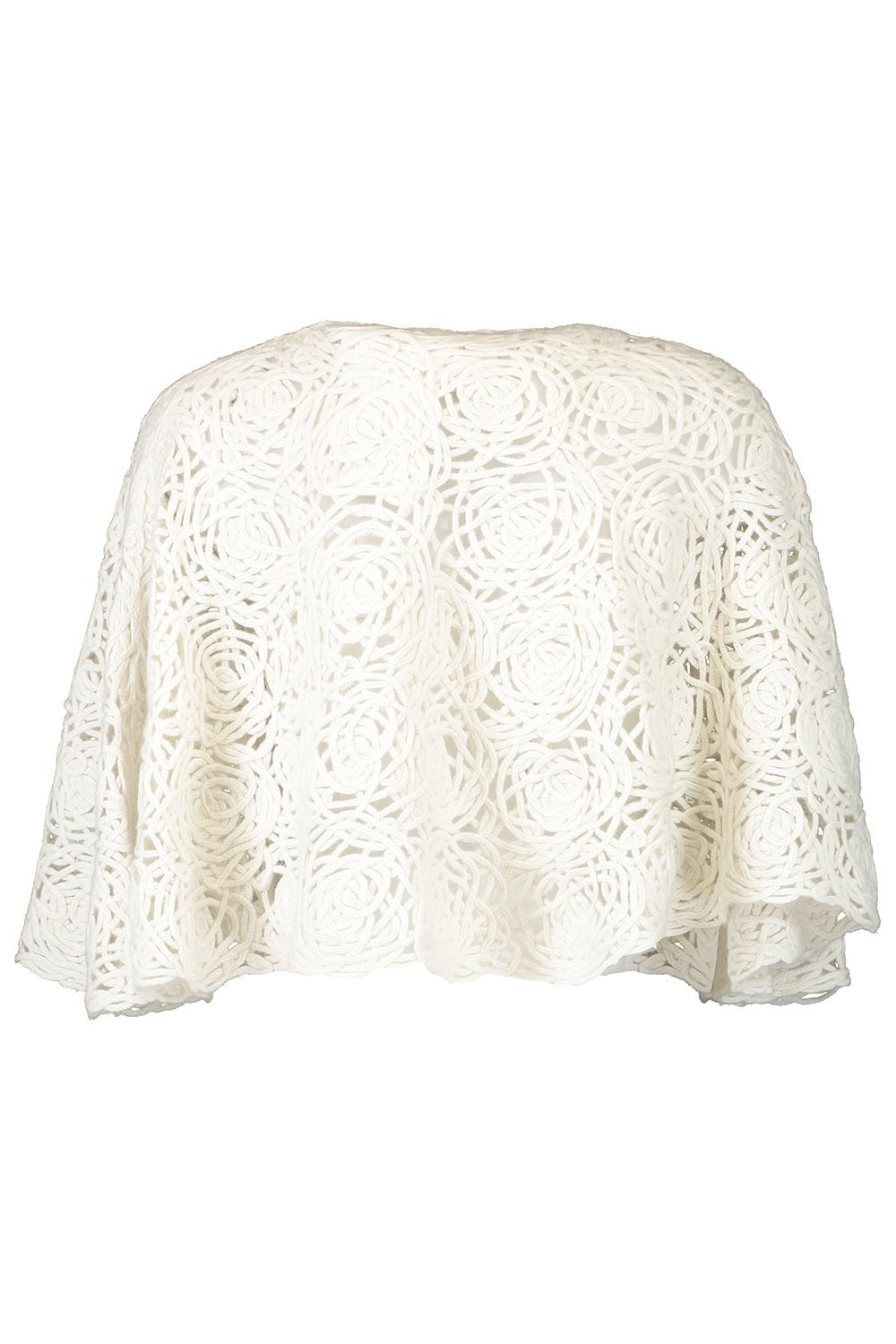 LAMBERTO LOSANI-Crochet Poncho - White-WHITE