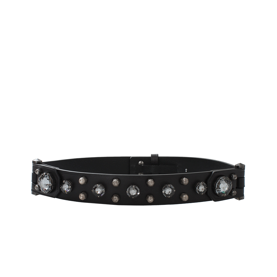 LANVIN-Stud Embellished Leather Belt-