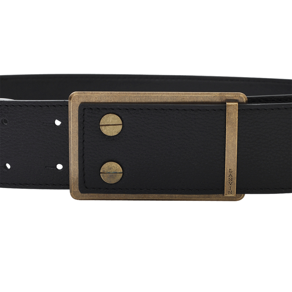 LANVIN-Leather And Gold Hardware Belt-