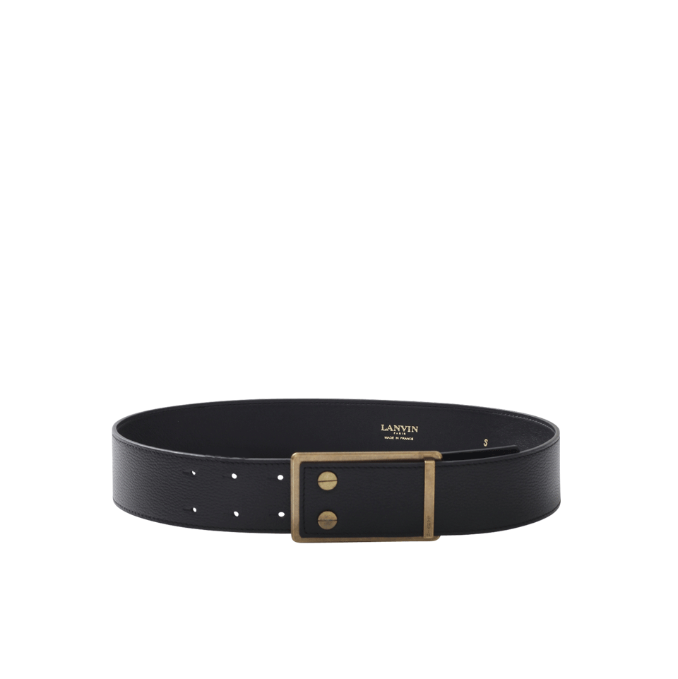 LANVIN-Leather And Gold Hardware Belt-