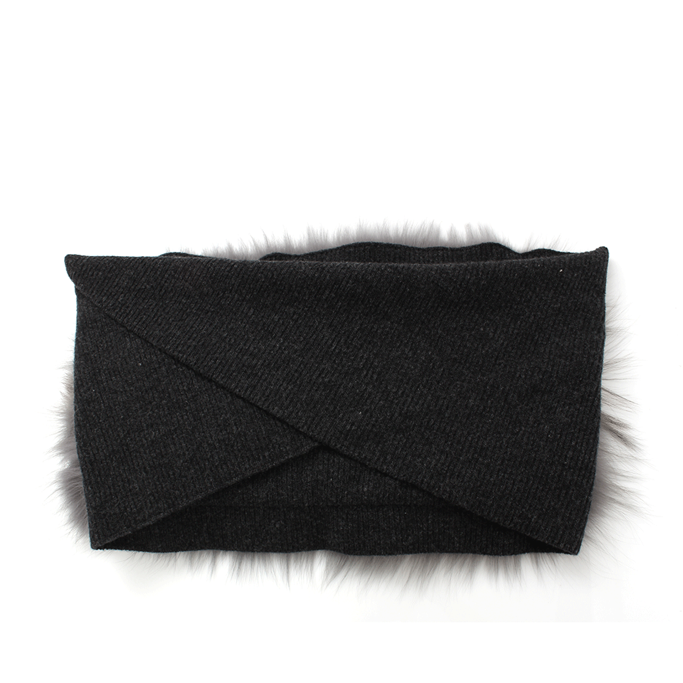 LANVIN-Fur Donut With Knit-BLUE