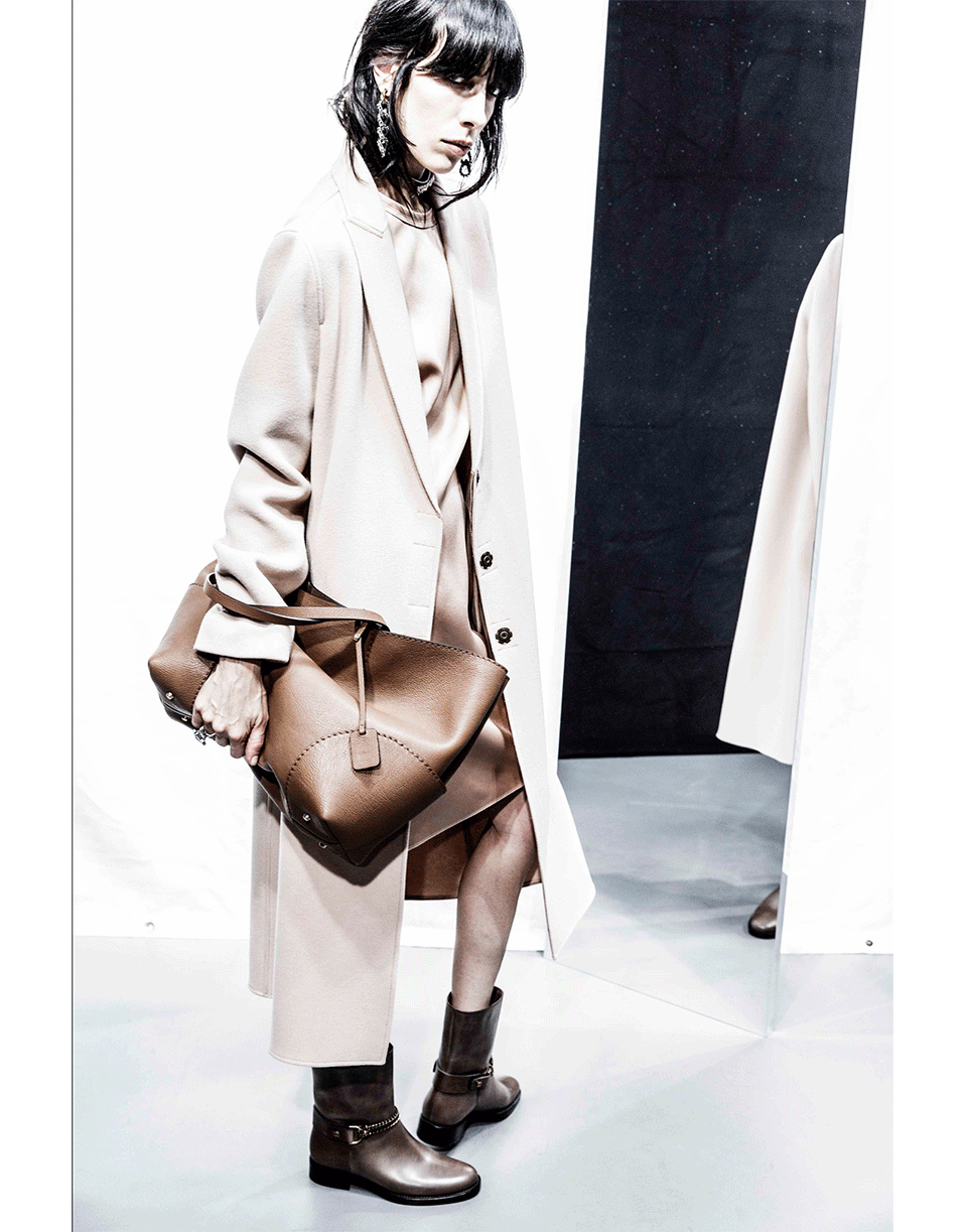 LANVIN-Classic Wool Long Coat-BLUSH