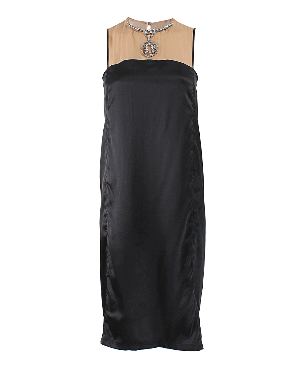 LANVIN-Sleeveless Jewel Neck Loose Top Dress-BLACK