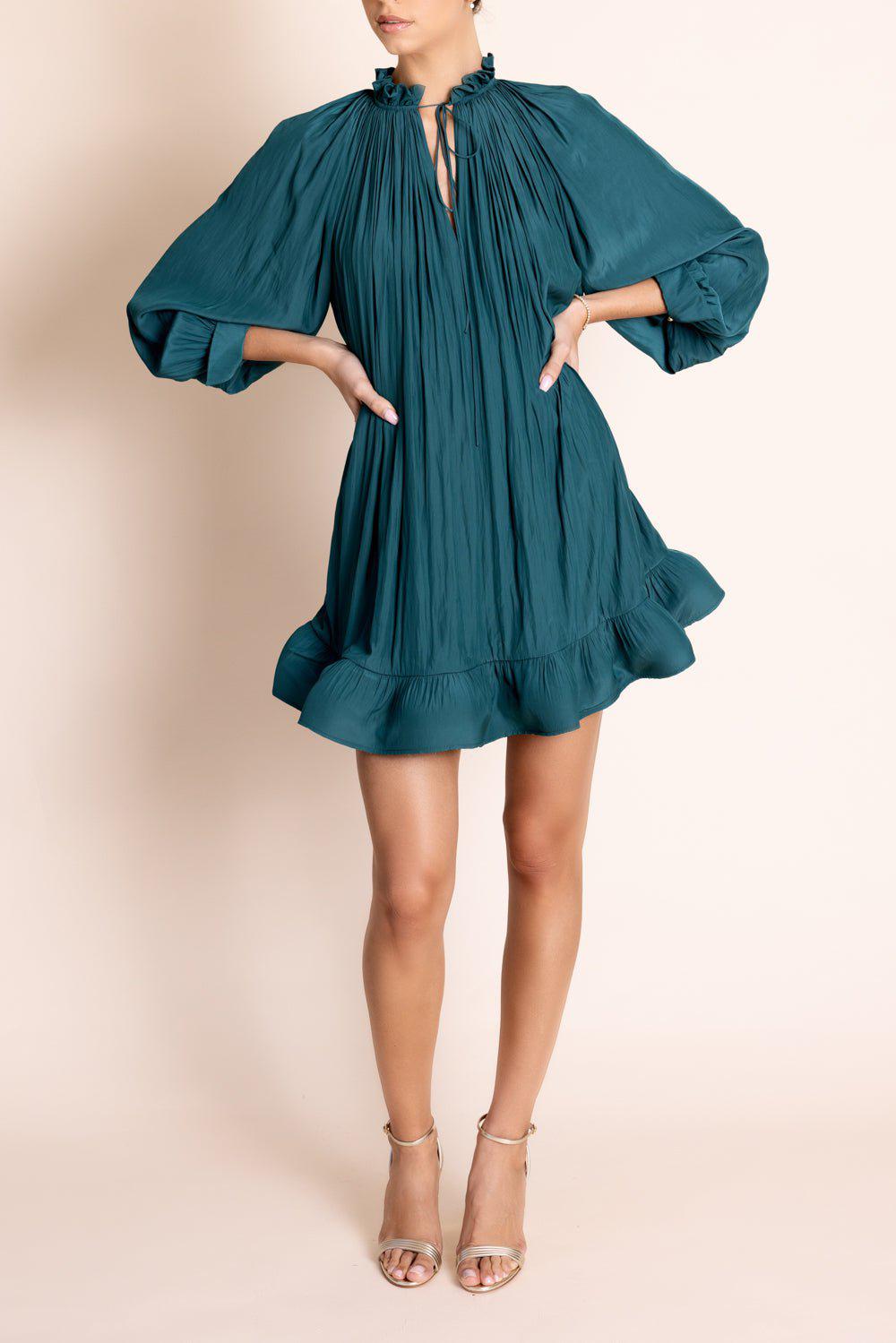 LANVIN-High Neck Ruffle Dress-