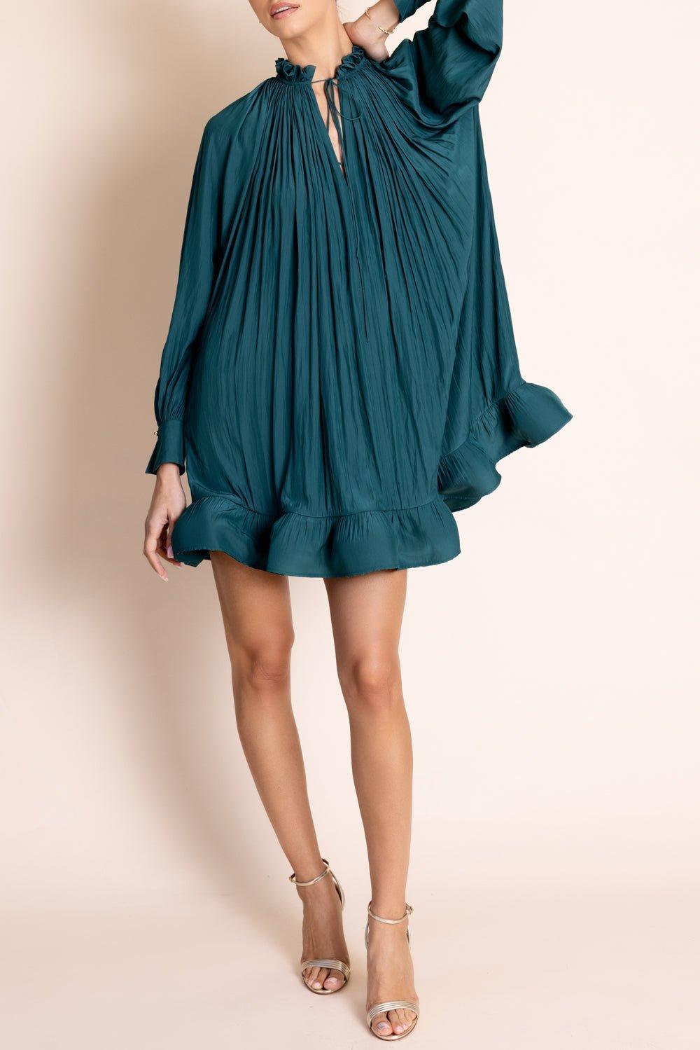 LANVIN-High Neck Ruffle Dress-