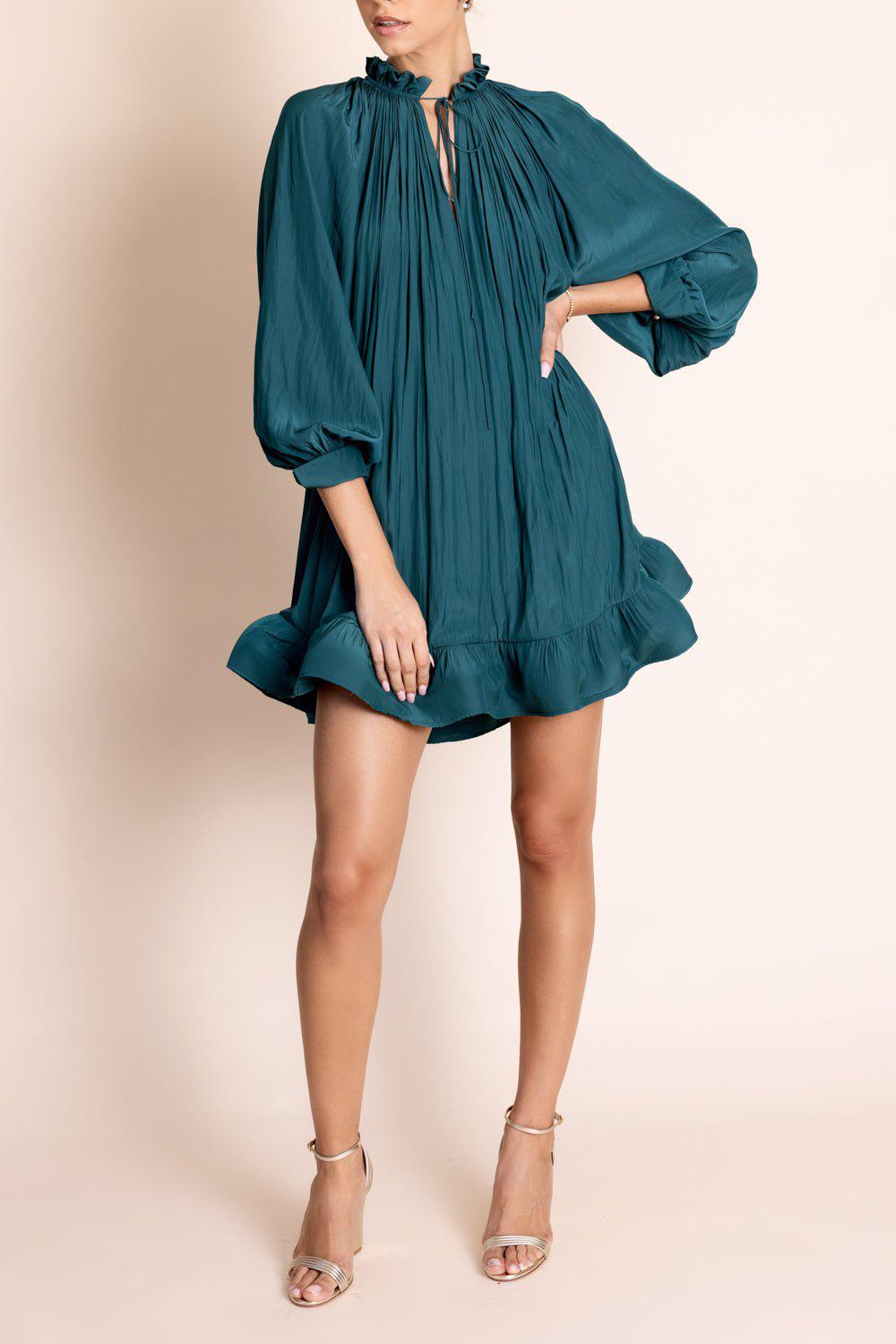 LANVIN-High Neck Ruffle Dress-