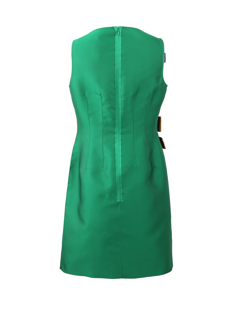 LANVIN-Wrap And Bow Cocktail Dress-GREEN