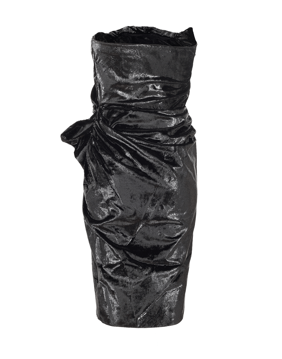 LANVIN-Strapless Velour Lamé Dress-