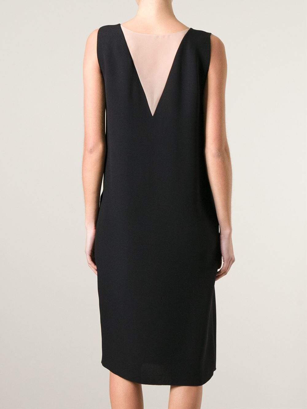 LANVIN-Illusion Neck Dress-BLACK