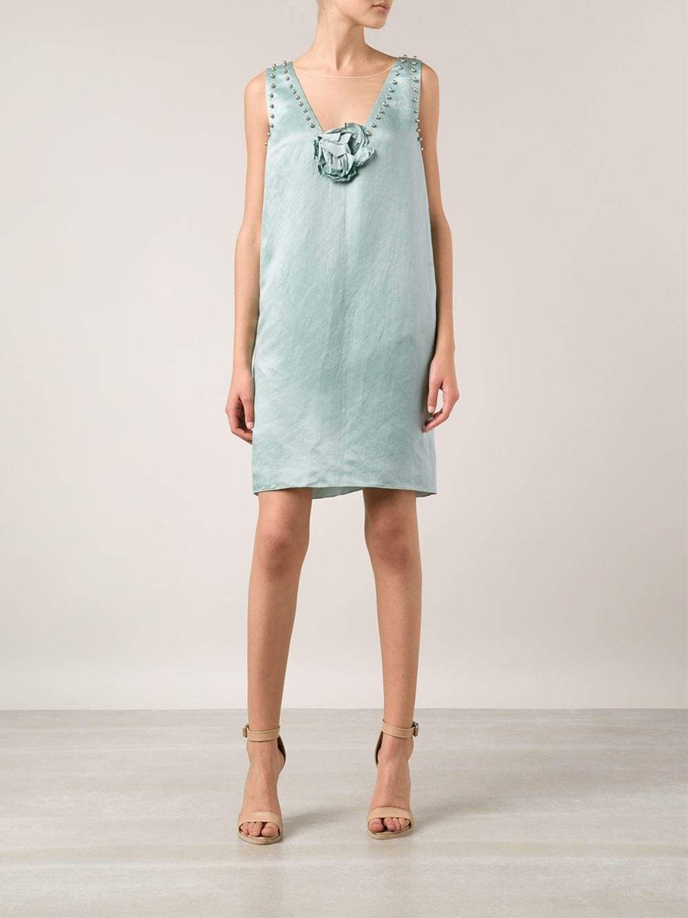 LANVIN-Flower Organza Dress-BLUE