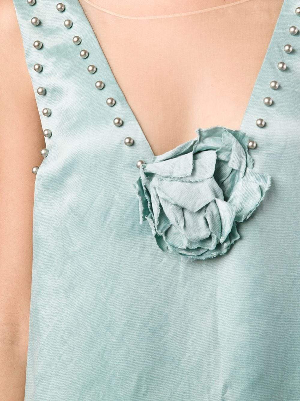 LANVIN-Flower Organza Dress-BLUE