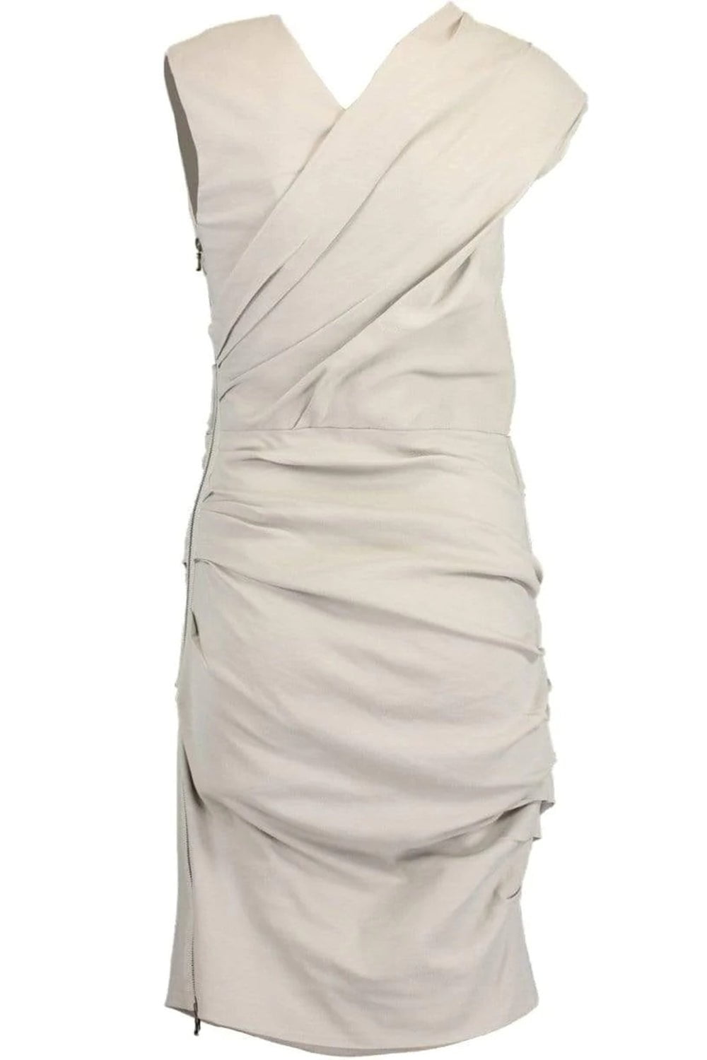 LANVIN-Draped Dress with Side Zip-GREEN