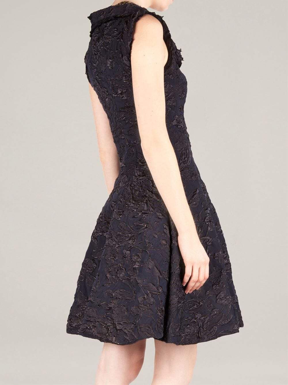 LANVIN-Square Neck Brocade Dress-MULTI