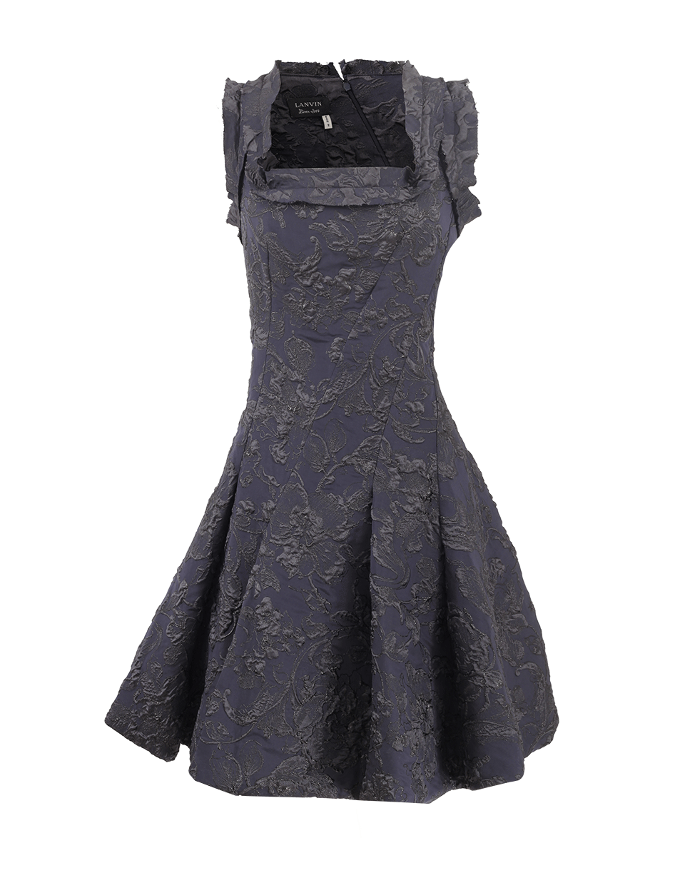 LANVIN-Square Neck Brocade Dress-MULTI