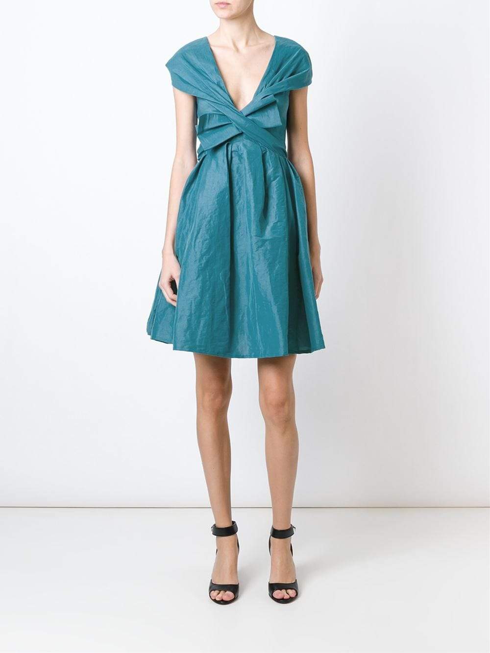 LANVIN-V-Neck Bow Dress-