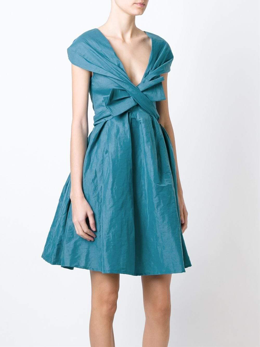 LANVIN-V-Neck Bow Dress-