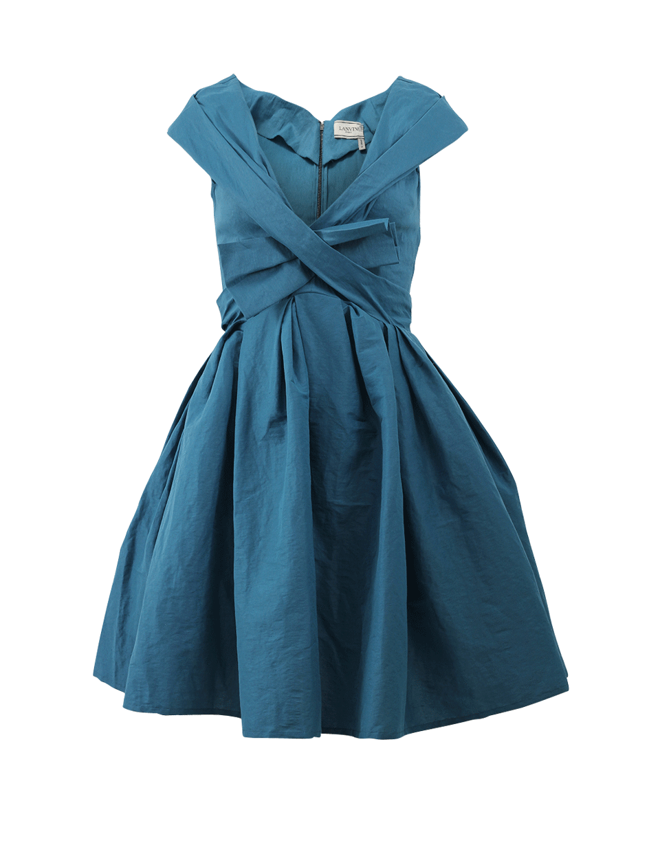 LANVIN-V-Neck Bow Dress-