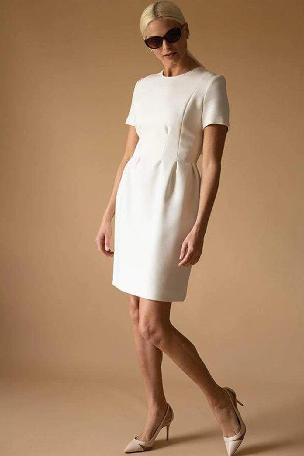 LANVIN-Sleeveless Techno Seam Detail Dress-WHITE