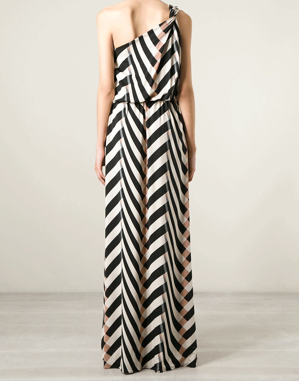 LANVIN-One Shoulder Printed Maxi Dress-NUDE