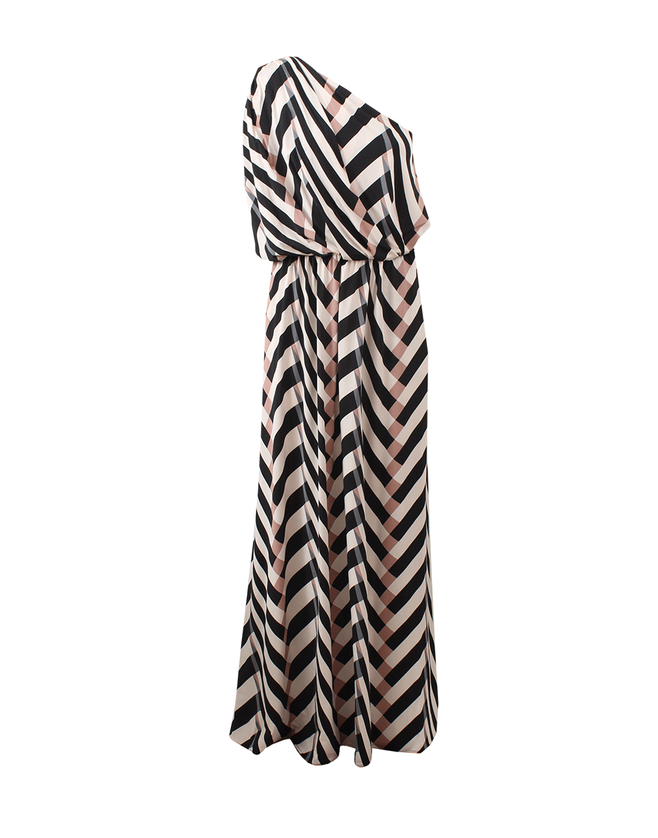 LANVIN-One Shoulder Printed Maxi Dress-NUDE