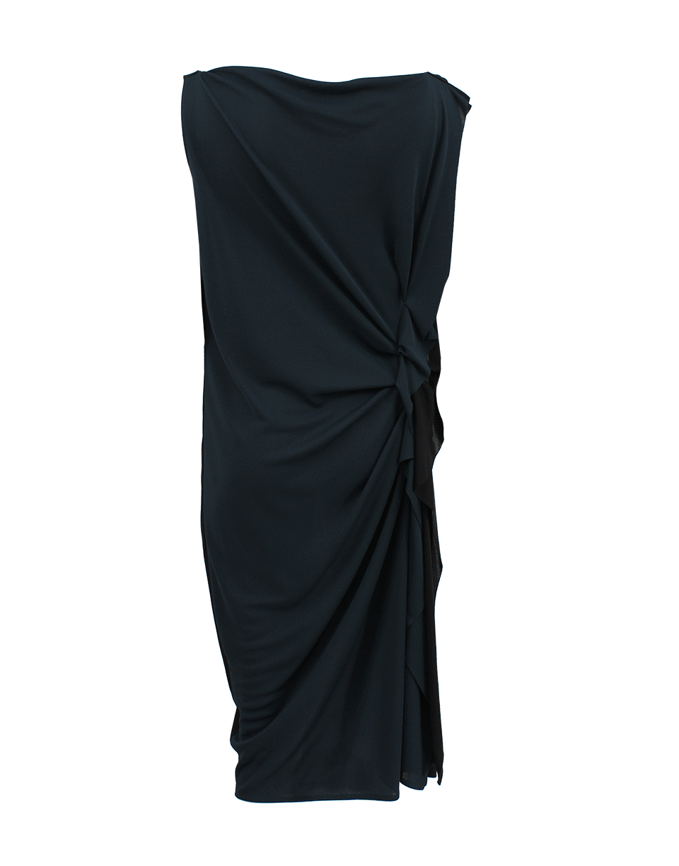 LANVIN-Sleeveless Ruffle Side Dress-