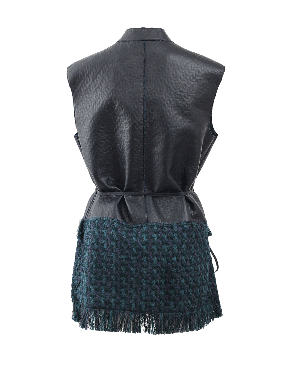 LANVIN-Tweed And Leather Vest-