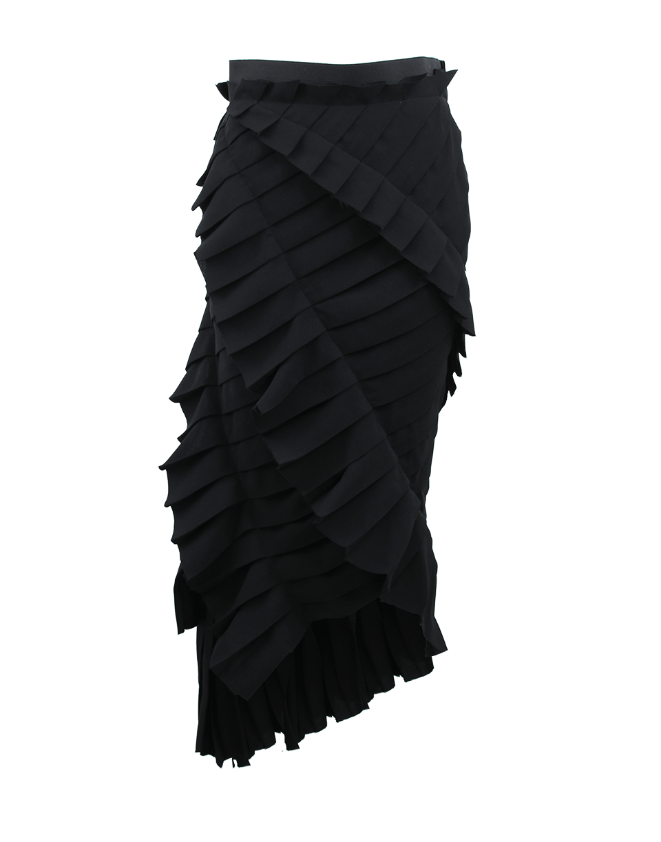 LANVIN-Side Zip Tiered Skirt-BLACK