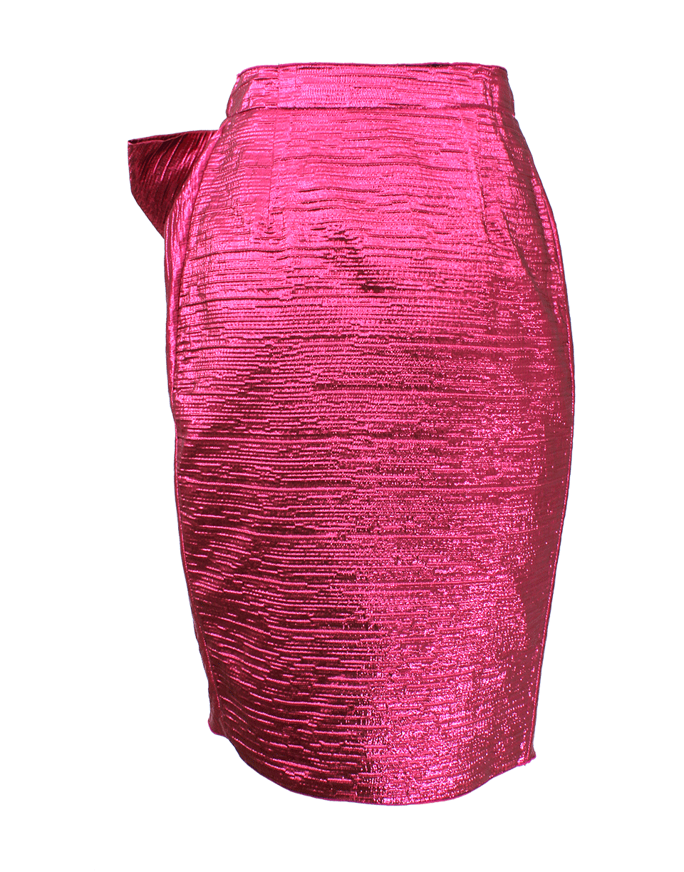 LANVIN-Lame Wrap Skirt With Bow-