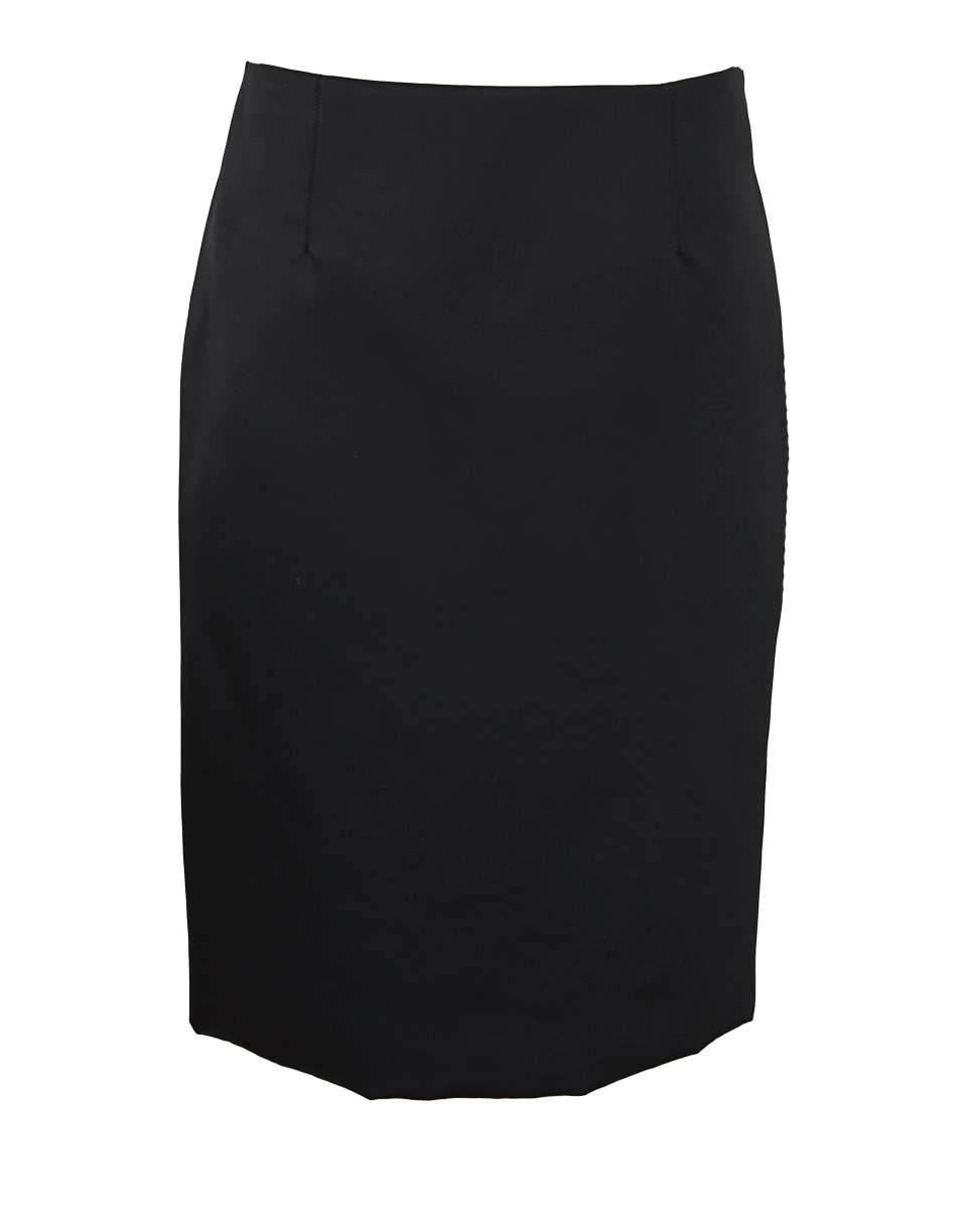 LANVIN-Side-Zip Sateen Pencil Skirt-