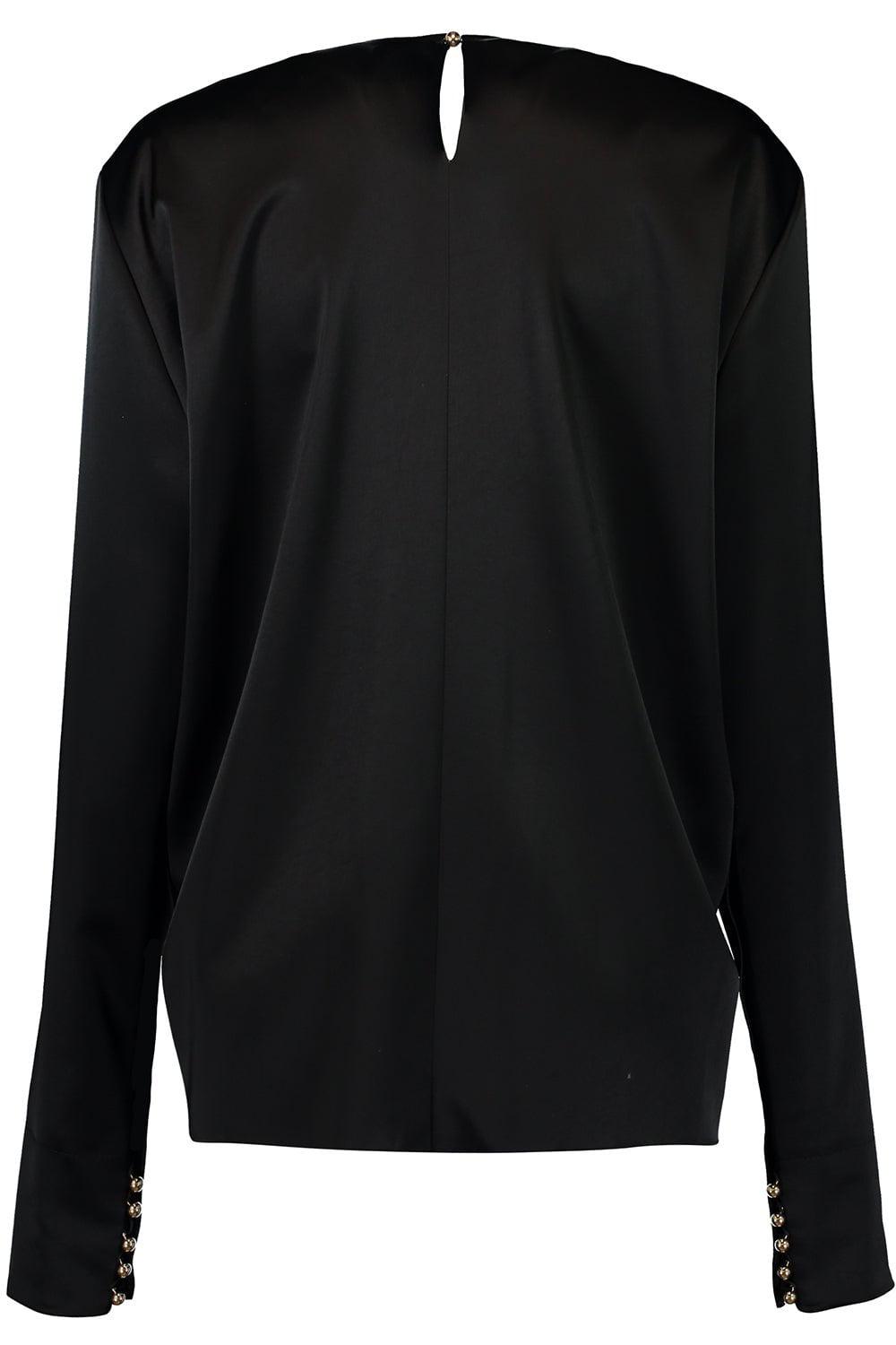LANVIN-Metal Detail Draped Blouse-
