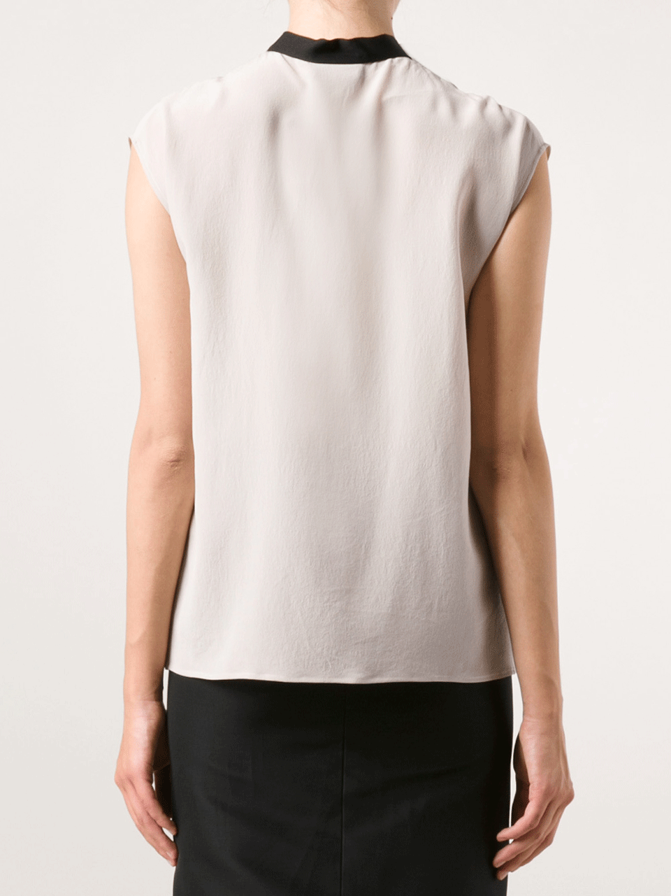 LANVIN-Key Hole Neck With Tie Blouse-