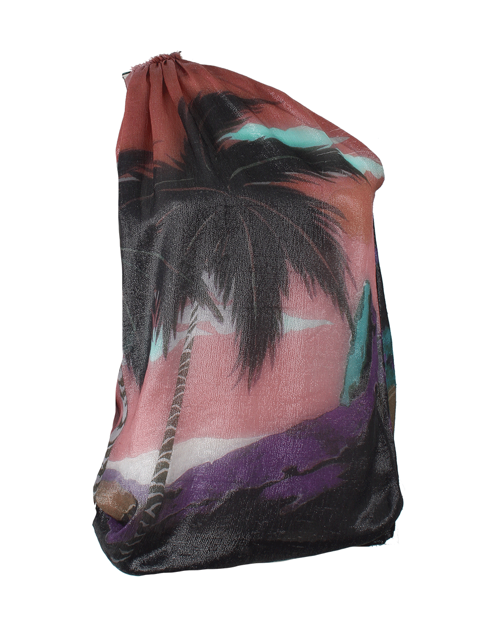 LANVIN-One Shoulder Lame Print Top-
