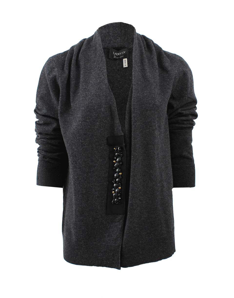 LANVIN-Jeweled Button Placket Cardigan-