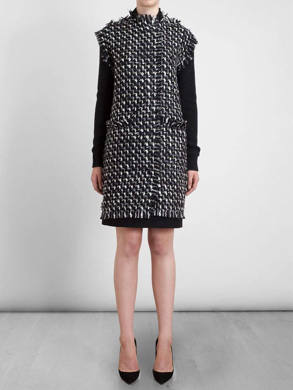 LANVIN-Tweed Front Cardigan-