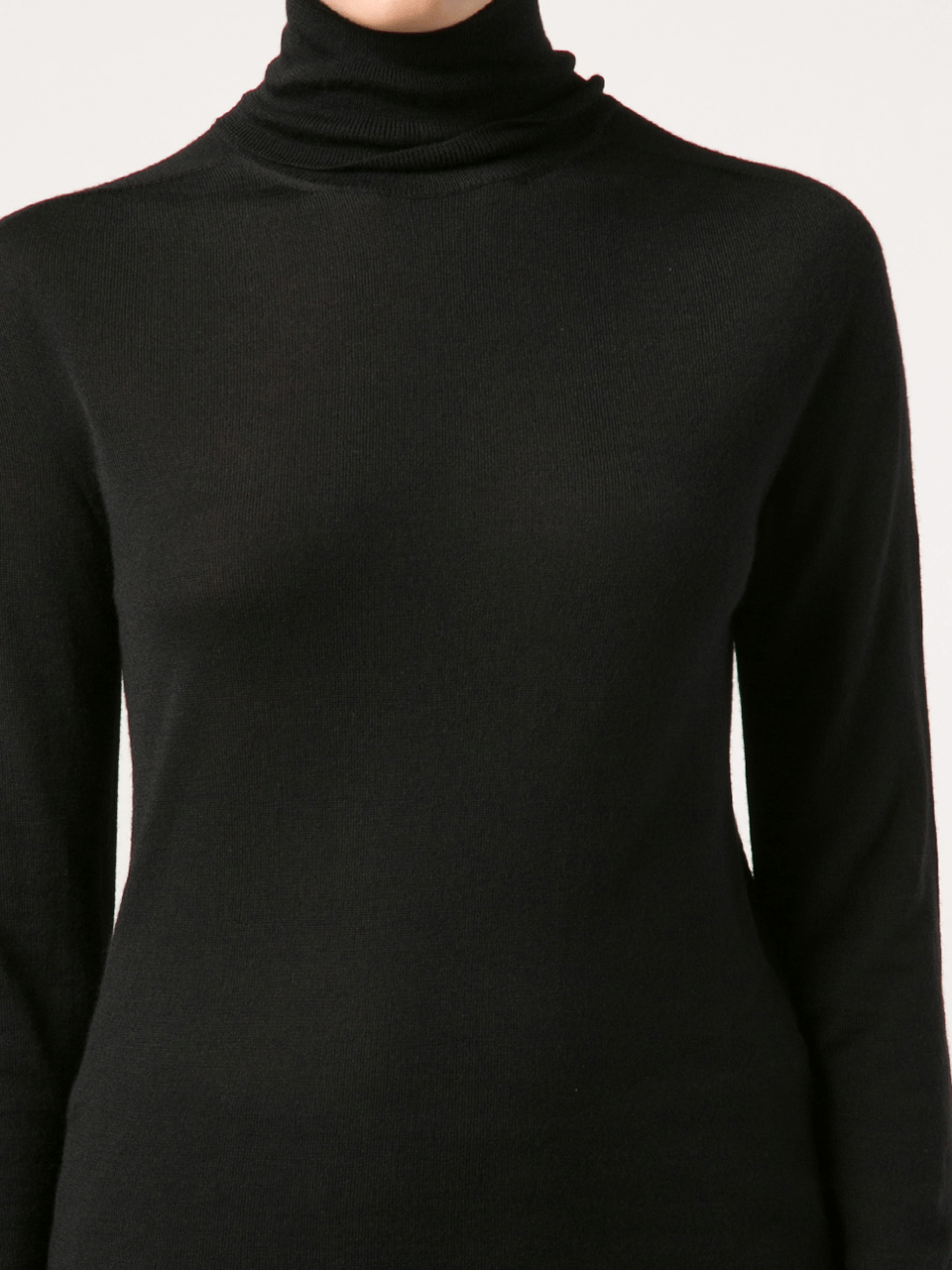 LANVIN-Black Fitted Cashmere Turtleneck-