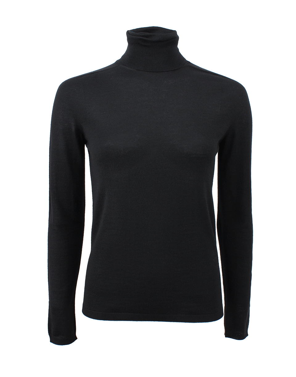 LANVIN-Black Fitted Cashmere Turtleneck-