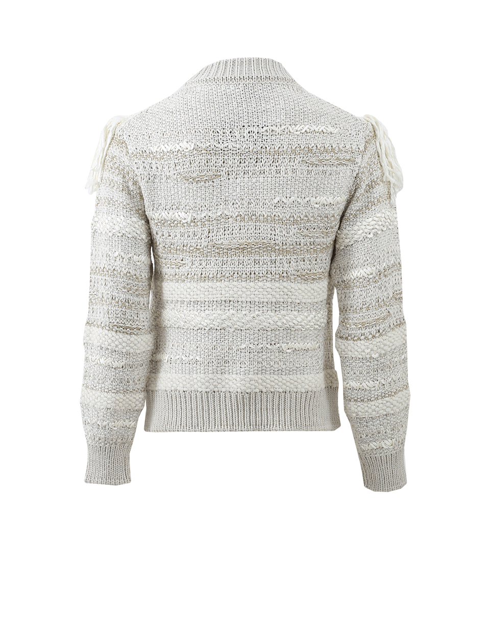 LANVIN-Tweed Knit Fringe Knit-ECRU