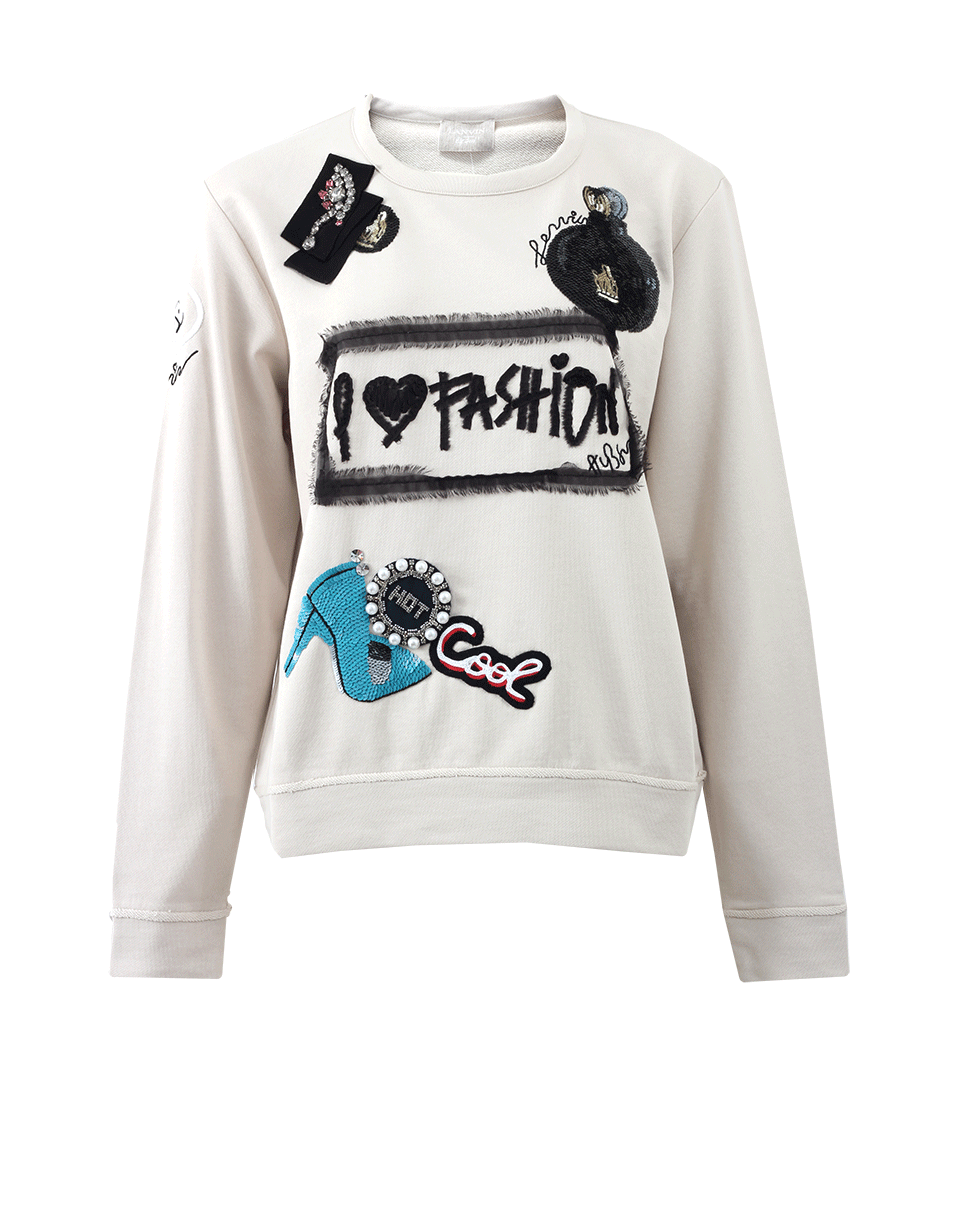 LANVIN-Sequin Detail Cotton Sweatshirt-SHELL