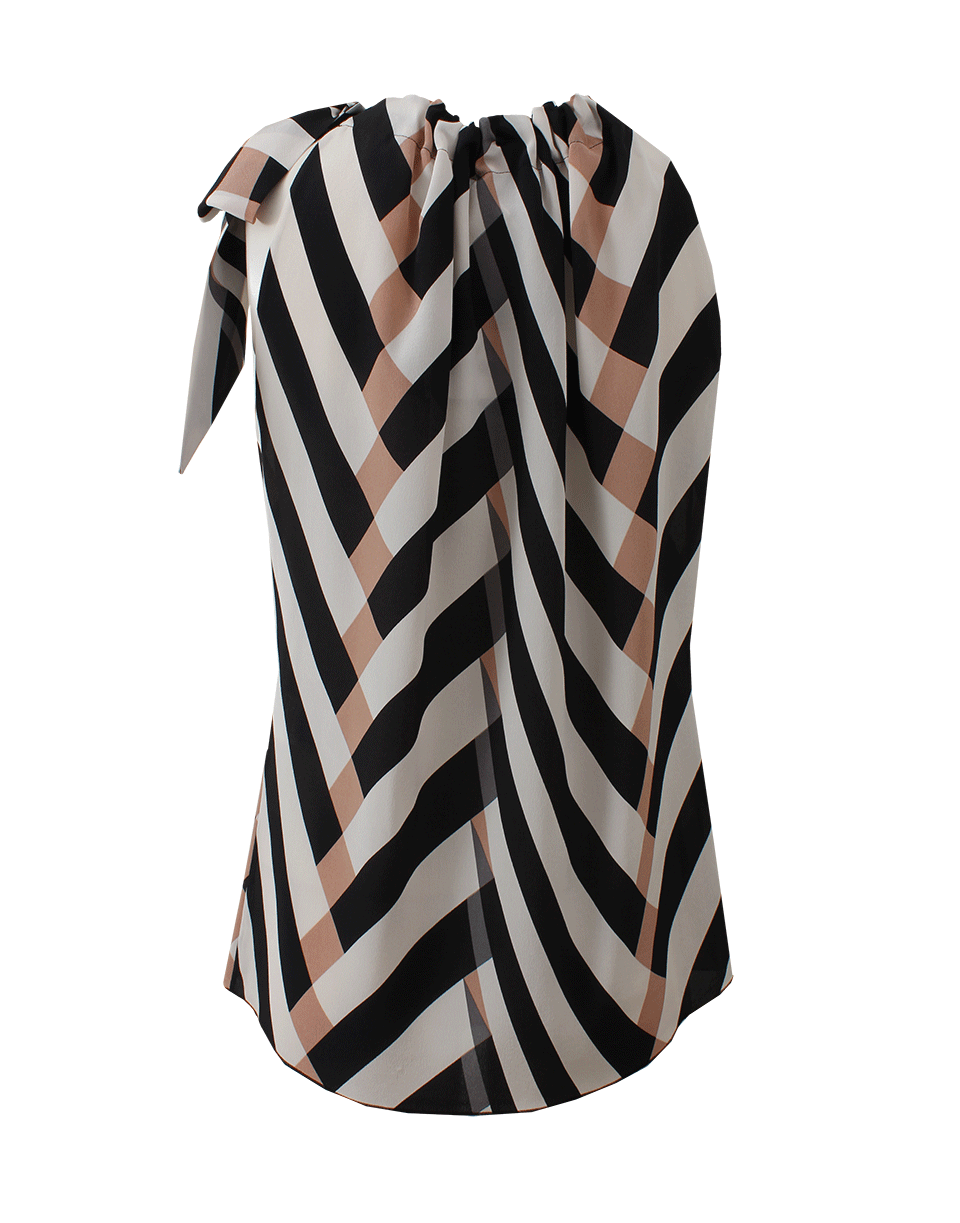 LANVIN-Bow Neck Printed Top-