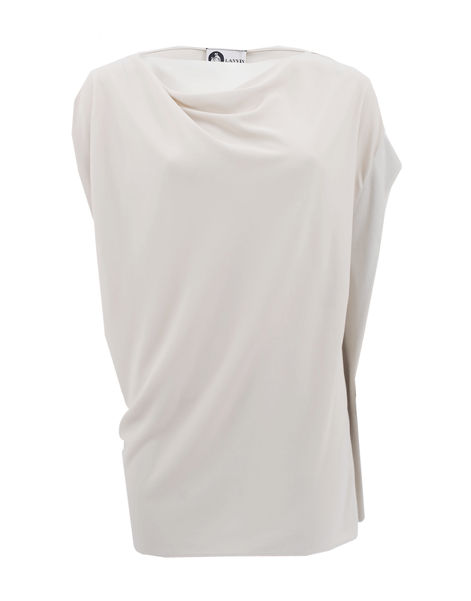 LANVIN-Sleeveless Ruffle Side Top-