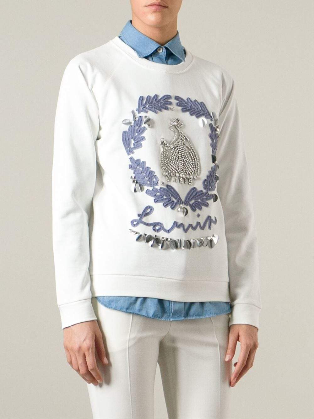 LANVIN-Logo Anniversary Sweatshirt-WHITE