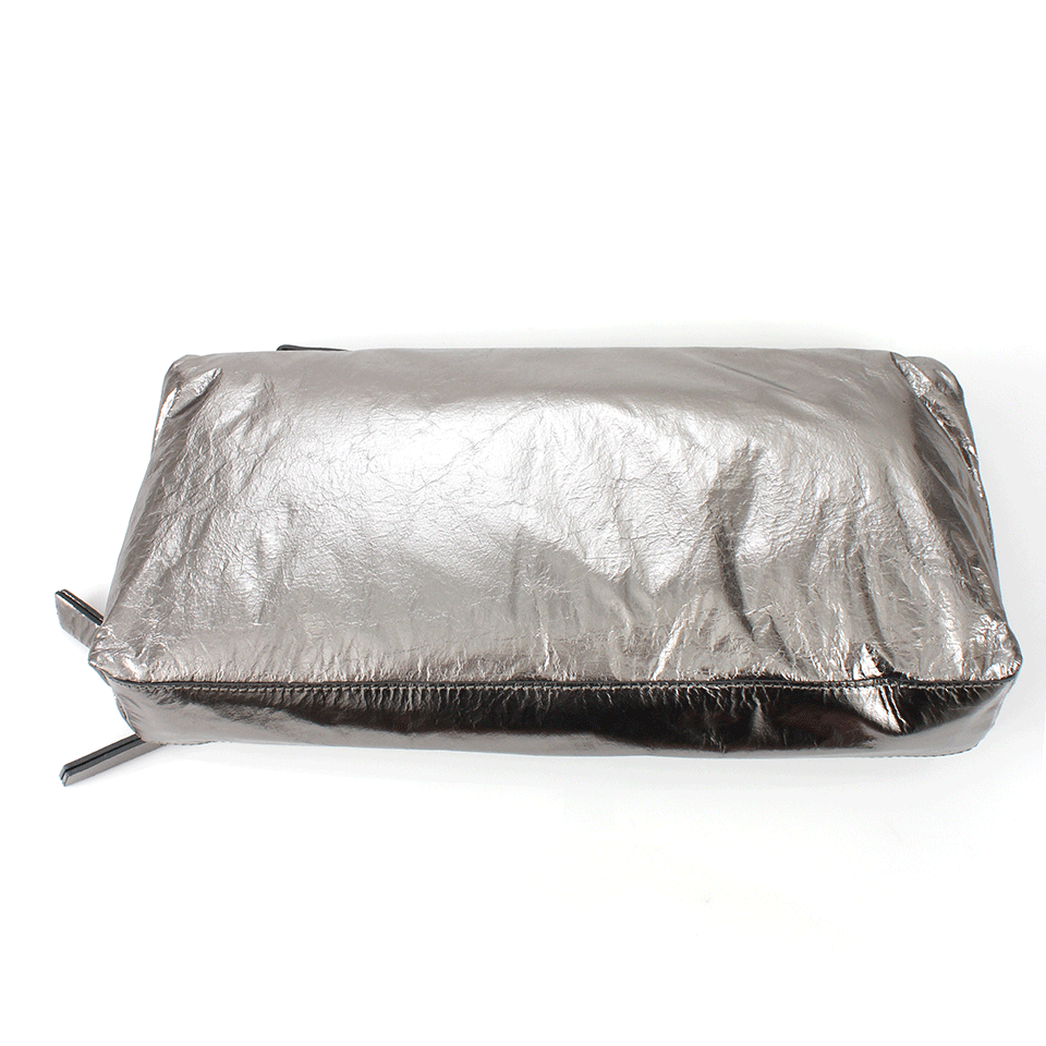 LANVIN-Double Zipper Foldover Clutch-SILVER