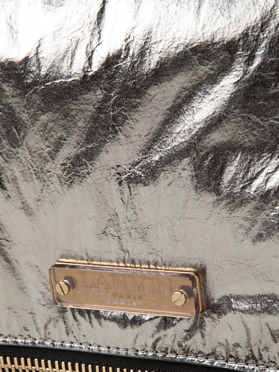 LANVIN-Double Zipper Foldover Clutch-SILVER