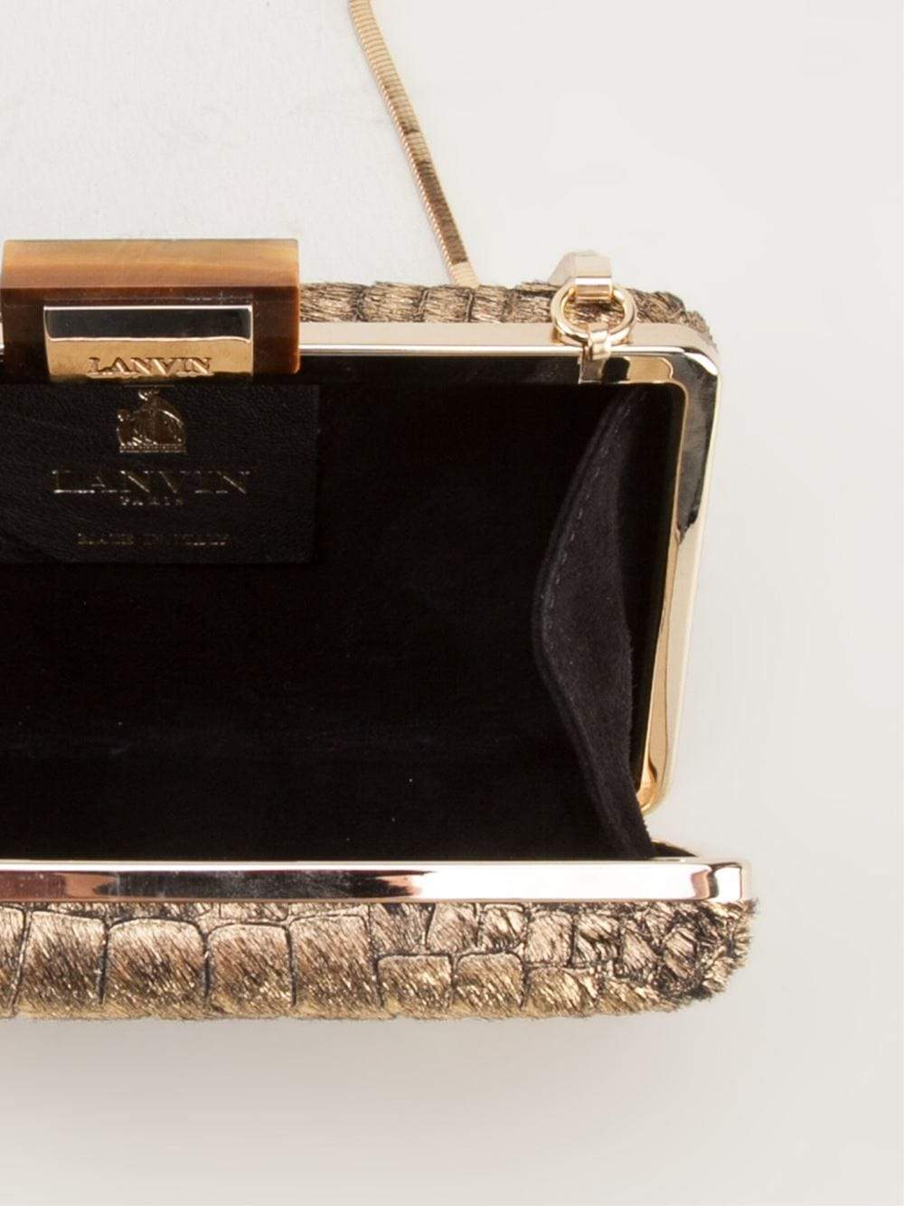 LANVIN-Metallic Evening Sea Breeze Clutch-BLACK