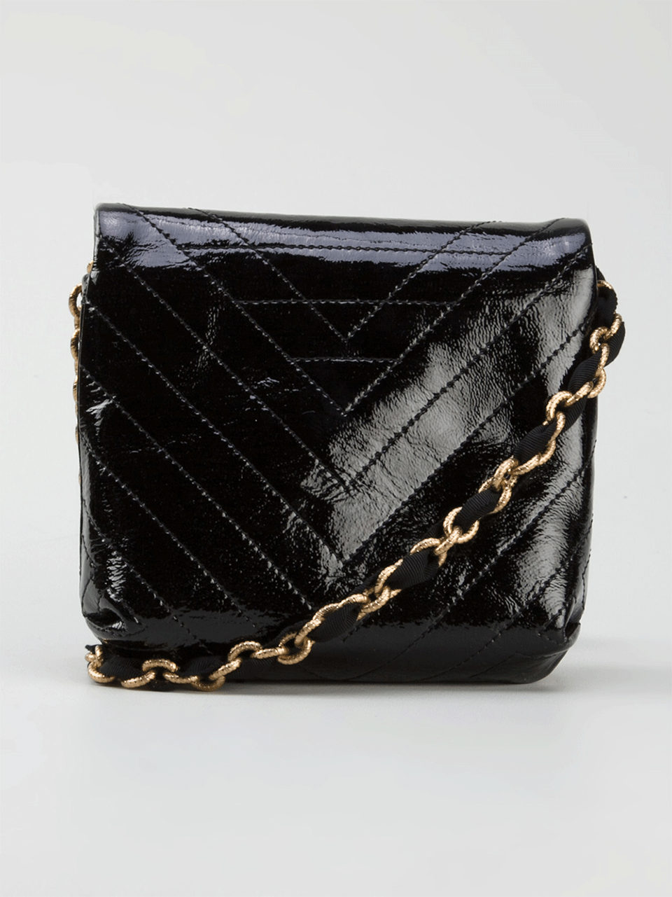 LANVIN-Happy Mini Pop Patent Leather Bag-BLACK